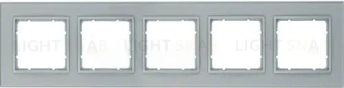 Рамка пятерная Berker B.7 Glass стекло алюминий 10156414 10156414