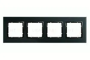 Рамка четверная Berker B.7 Glass черное стекло 10146616 10146616