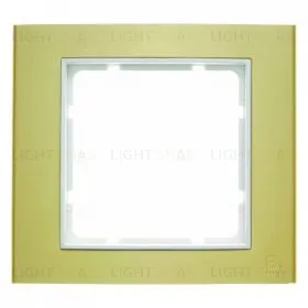 Рамкa одинарная Berker B.3, алюминевая, золото/полярная белизна 10113046 10113046