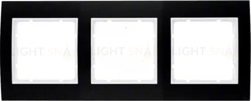 Рамкa тройная Berker B.3, алюминевая, черный/полярная белизна 10133025 10133025