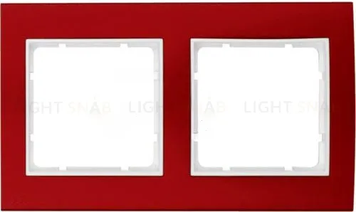 Рамкa двойная Berker B.3, алюминевая, красный/полярная белизна 10123022 10123022