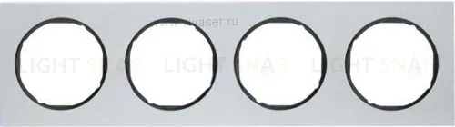 Рамка 4 местная Berker R.3 алюминий, черный 10142284 10142284