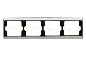 Рамка четверная для горизонтального монтажа Berker Arsys, нержавеющая сталь 13840004 13840004