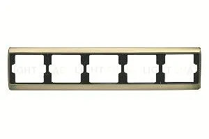 Рамка пятерная для горизонтального монтажа Berker Arsys, светлая бронза 13940001 13940001