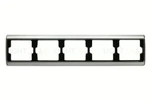Рамка пятерная для горизонтального монтажа Berker Arsys, нержавеющая сталь 13940004 13940004