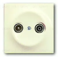 Розетка телевизионная проходная ABB Impuls TV-FM, кремовый глянцевый 2CKA000230A0268+2CKA001753A0039 2CKA000230A0268 + 2CKA001753A0039