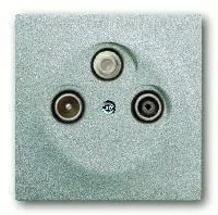 Розетка телевизионная оконечная ABB Impuls TV-SAT-FM, серебристый алюминий 2CKA000230A0463+2CKA001753A0038 2CKA000230A0463 + 2CKA001753A0038