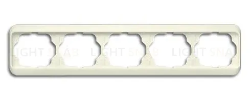 Рамка пятерная для горизонтального монтажа ABB Alpha Nea кремовый глянцевый 1754-0-3823 1754-0-3823