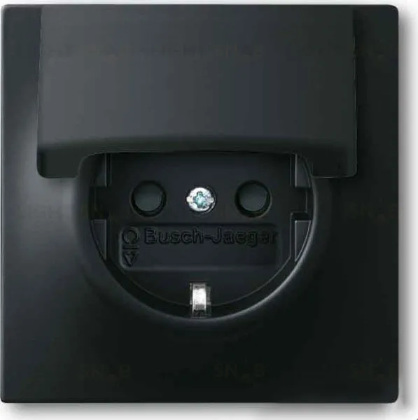 Розетка с заземлением и откидной крышкой ABB Impuls 16А/250В, черный бархат 2CKA002018A1496 2CKA002018A1496