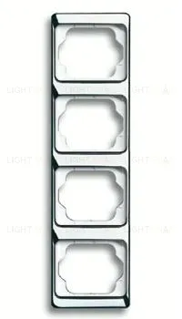 Рамка четверная для вертикального монтажа ABB Alpha Exclusive хром 1754-0-4165 1754-0-4165