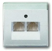 Розетка компьютерная двойная ABB Pure сталь RJ45 5-й кат. 2CKA000230A0412+2CKA001710A3764 2CKA000230A0412 + 2CKA001710A3764