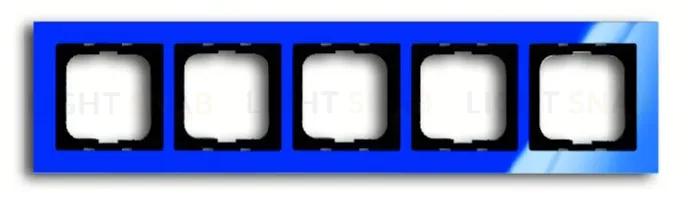 Рамка пятерная ABB Busch-axcent синий глянцевый 2CKA001754A4355 2CKA001754A4355