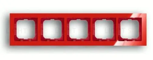 Рамка пятерная ABB Busch-axcent красный глянцевый 2CKA001754A4353 2CKA001754A4353