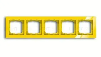 Рамка пятерная ABB Busch-axcent желтый глянцевый 2CKA001754A4349 2CKA001754A4349