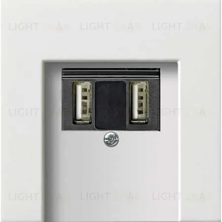 Розетка USB двойная Gira F 100 для зарядка 1,4 А, белый глянцевый 260209+0276112 260209 + 0276112