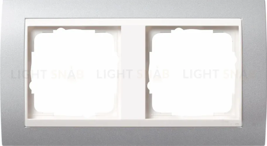 Рамка двойная Gira Event алюминий/глянцевый белый 0212326 0212326