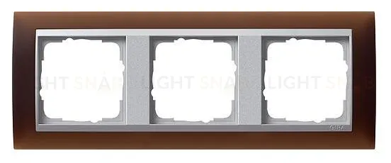 Рамка тройная Gira Event Opaque матово-коричневый/алюминий 021359 021359