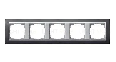 Рамка пятерная Gira Event черный/алюминий 021581 021581