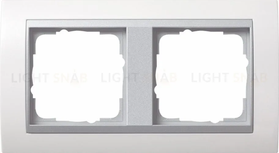 Рамка двойная Gira Event белый матовый/алюминий 021271 021271