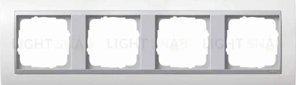Рамка четверная Gira Event белый матовый/алюминий 021471 021471