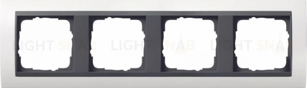 Рамка четверная Gira Event белый глянец/антрацит 0214808 0214808