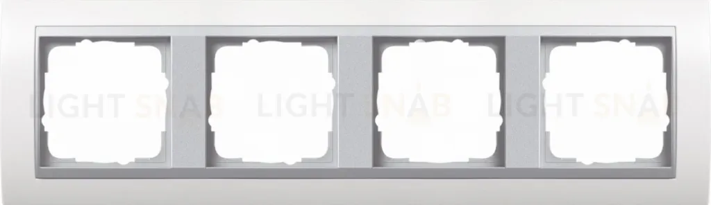 Рамка четверная Gira Event белый глянец/алюминий 0214806 0214806