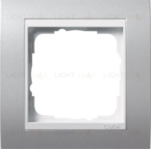 Рамка одинарная Gira Event алюминий/глянцевый белый 0211326 0211326