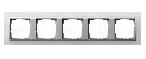 Рамка пятерная Gira Event Opaque матово-белый/алюминий 021550 021550