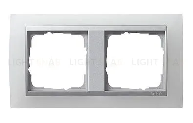 Рамка двойная Gira Event Opaque матово-белый/алюминий 021250 021250