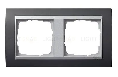 Рамка двойная Gira Event черный/алюминий 021281 021281