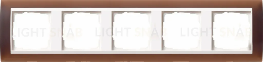 Рамка пятерная Gira Event Opaque матово-коричневый/бел. Глянец 0215331 0215331