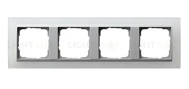 Рамка четверная Gira Event Opaque матово-белый/алюминий 021450 021450