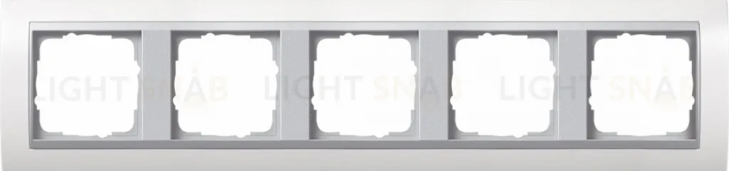 Рамка пятерная Gira Event белый глянец/алюминий 0215806 0215806