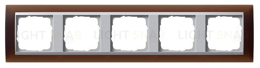 Рамка пятерная Gira Event Opaque матово-коричневый/алюминий 021559 021559