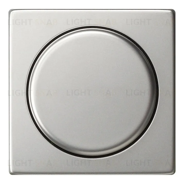 Светорегулятор поворотный Gira для LED 3-60Вт., 20-210Вт ламп накал. и галог., сталь 245000+0650600 245000 + 0650600