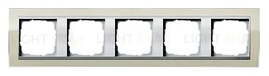 Рамка пятерная Gira Event Clear песочный-алюминий 0215776 0215776