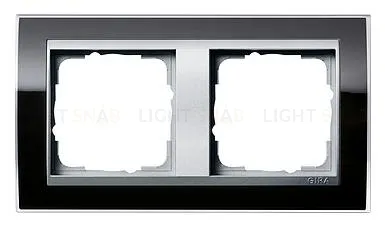 Рамка двойная Gira Event Clear черный-алюминий 0212736 0212736