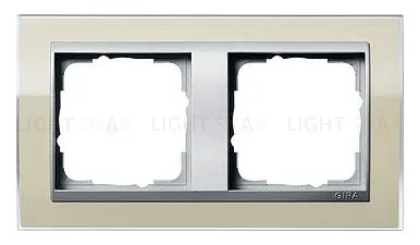 Рамка двойная Gira Event Clear песочный-алюминий 0212776 0212776