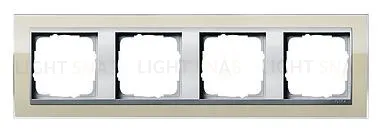 Рамка четверная Gira Event Clear песочный-алюминий 0214776 0214776