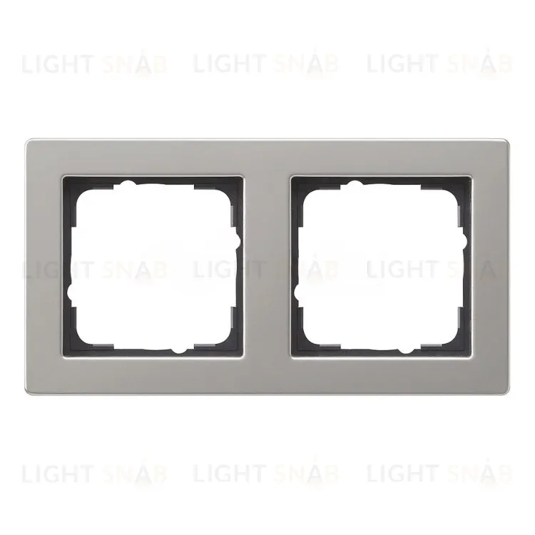 Рамка двойная Gira E2 сталь 021233 021233