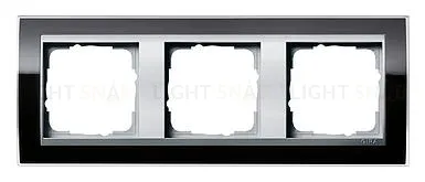 Рамка тройная Gira Event Clear черный-алюминий 0213736 0213736