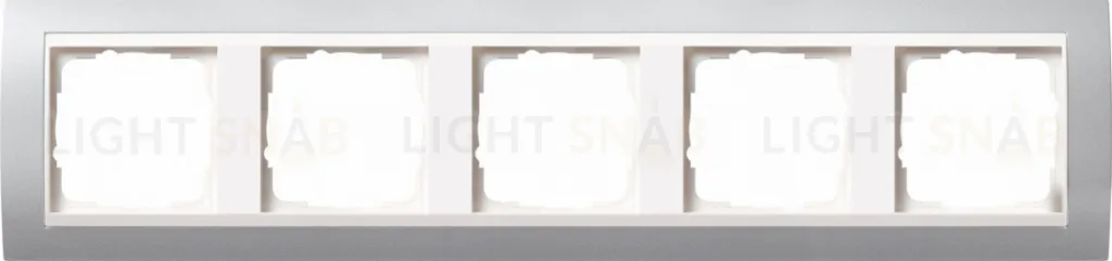 Рамка пятерная Gira Event алюминий/глянцевый белый 0215326 0215326