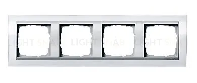 Рамка четверная Gira Event Clear белый-алюминий 0214726 0214726
