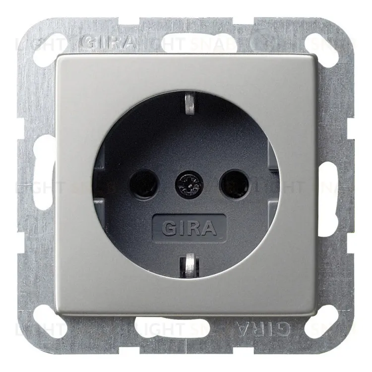 Розетка с заземлением Gira 16А/250В, сталь 4188600 4188600
