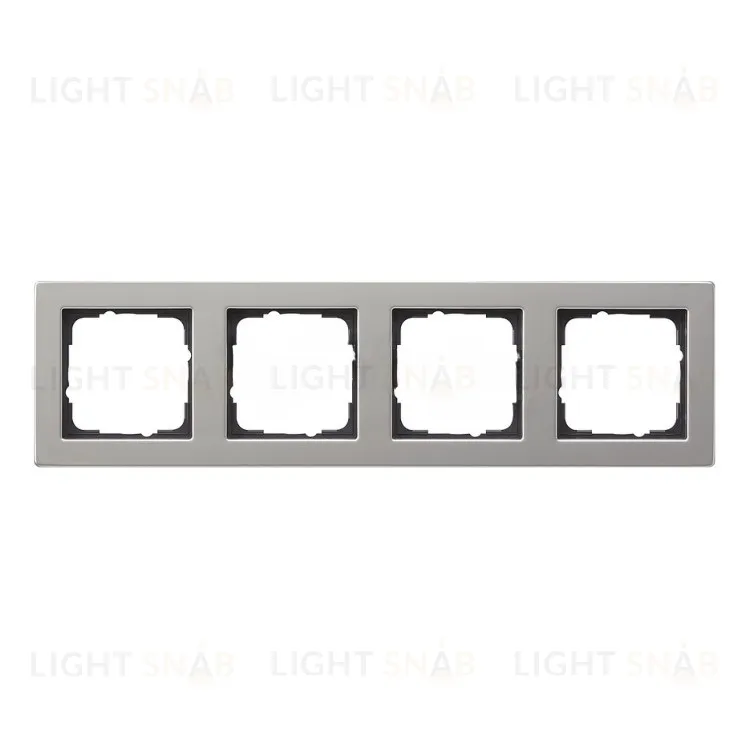 Рамка четверная Gira E2 сталь 021433 021433