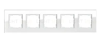 Рамка пятерная Gira Esprit белое стекло 021512 021512