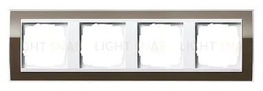 Рамка четверная Gira Event Clear коричневый-белый глянец 0214763 0214763