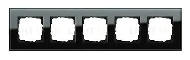Рамка пятерная Gira Esprit черное стекло 021505 021505