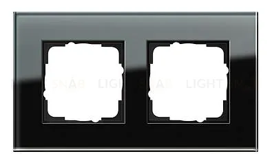 Рамка двойная Gira Esprit черное стекло 021205 021205