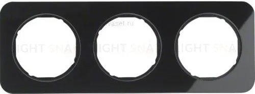 Рамка 3 местная Berker R.1 стекло черное 10132116 10132116